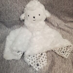 Carters Just One You White Lamb Sheep Lovey Gray Blue Stars Security Blanket